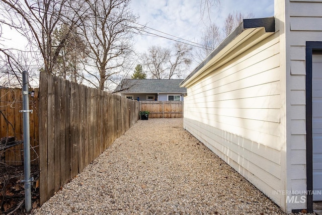 view of yard featuring a fenced backyard