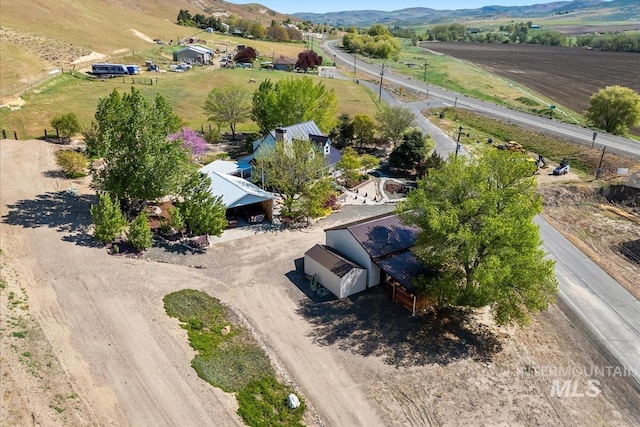aerial view with a rural view
