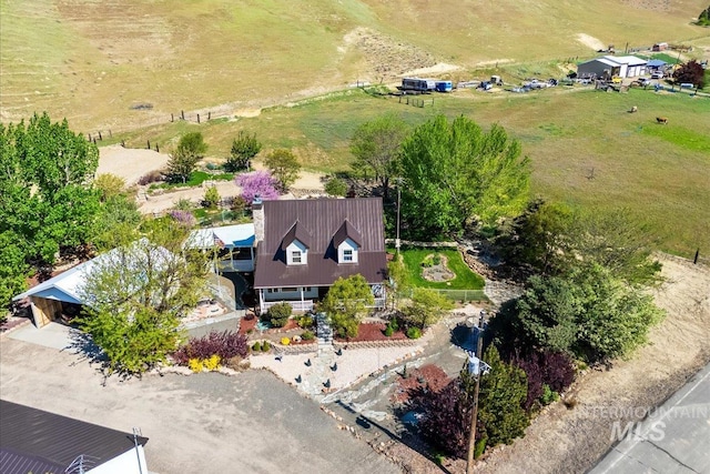bird's eye view featuring a rural view