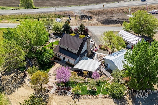 bird's eye view with a rural view