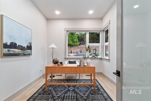 3359 E Warm Springs Ave, Boise, ID 83716 - office area featuring wood finished floors and recessed lighting