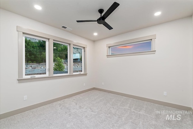 3359 E Warm Springs Ave, Boise, ID 83716 - unfurnished room featuring ceiling fan, carpet flooring, and recessed lighting