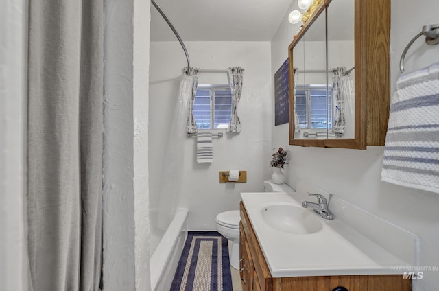 420 E 3rd St, Shoshone, ID 83352 - full bath with vanity, toilet, and shower / bath combination with curtain