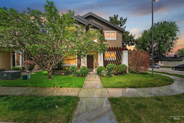 3993 N Heritage View Ave, Meridian, ID 83646 - view of front of home with a pergola and a front yard