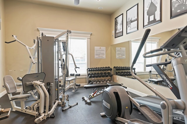 3993 N Heritage View Ave, Meridian, ID 83646 - exercise room featuring baseboards