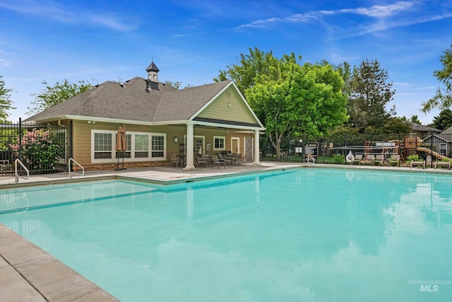 3993 N Heritage View Ave, Meridian, ID 83646 - community pool featuring a patio