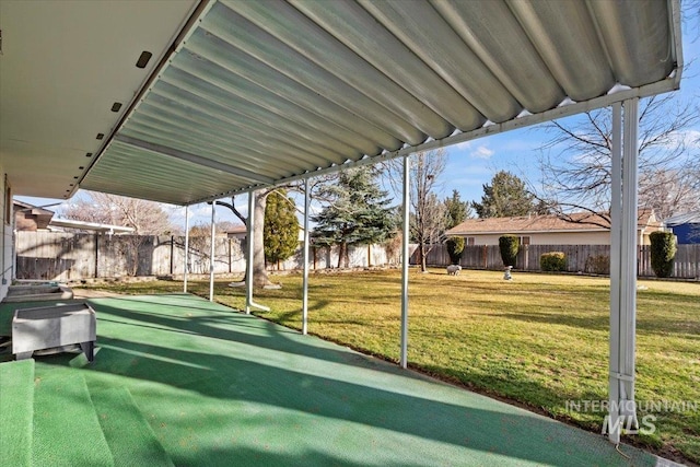 view of patio with a fenced backyard