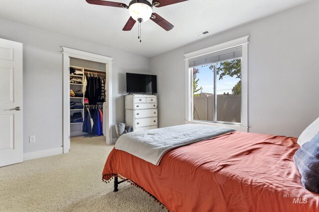 1326 N Alvey, Meridian, ID 83642 - carpeted bedroom with a closet, ceiling fan, a walk in closet, and baseboards
