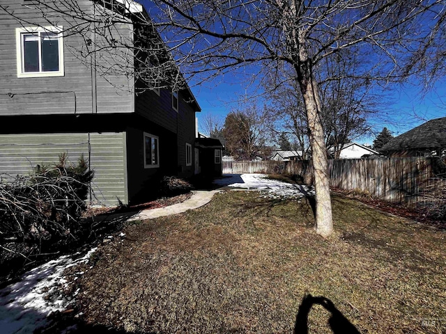 view of yard with fence