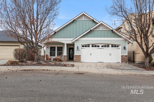 craftsman inspired home featuring a garage