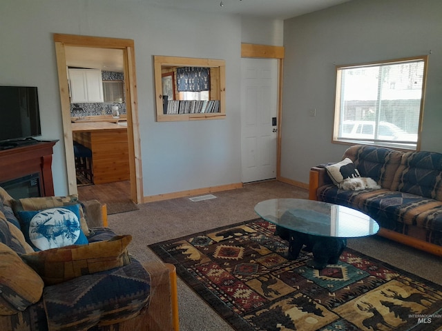 view of carpeted living room