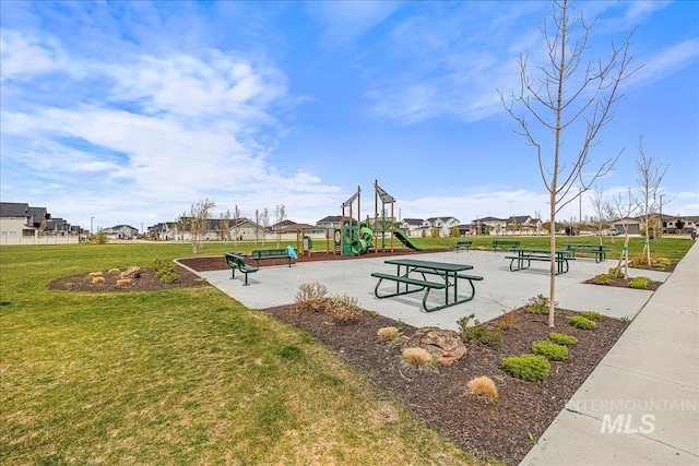 4595 N Tirso Ave, Meridian, ID 83646 - exterior space with a lawn, playground community, and a residential view