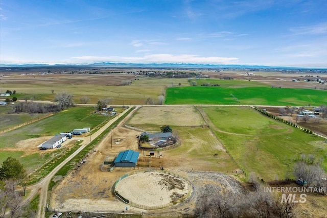 bird's eye view featuring a rural view