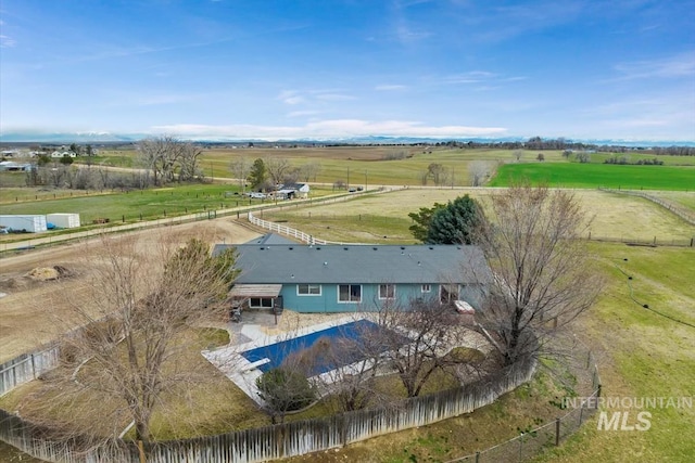 aerial view with a rural view