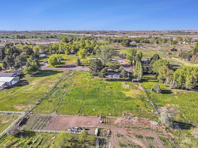 bird's eye view with a rural view