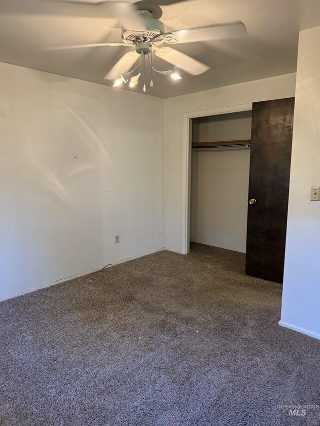 140 Quick Silver Ave, Hagerman, ID 83332 - unfurnished bedroom featuring carpet, ceiling fan, and a closet