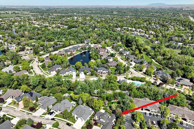 178 Cottonwood Ct, Eagle, ID 83616 - aerial view featuring a water view and a residential view