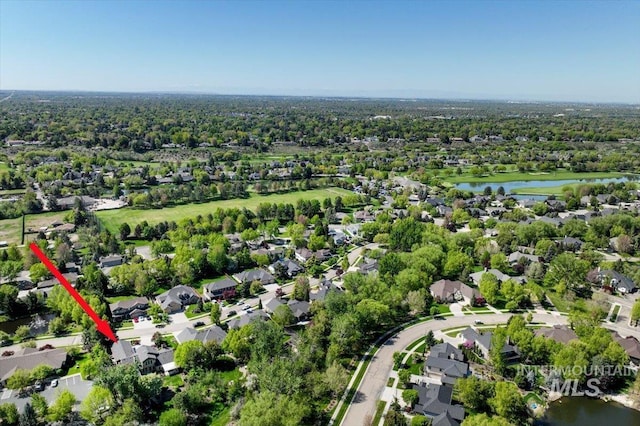 178 Cottonwood Ct, Eagle, ID 83616 - bird's eye view with a water view and a residential view