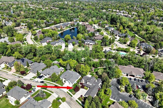 178 Cottonwood Ct, Eagle, ID 83616 - birds eye view of property with a water view and a residential view