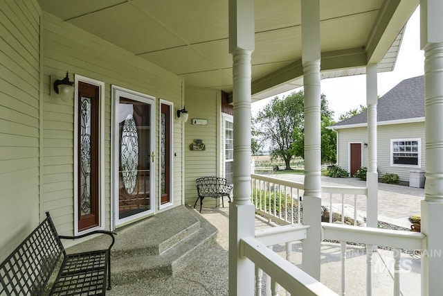 view of patio featuring covered porch