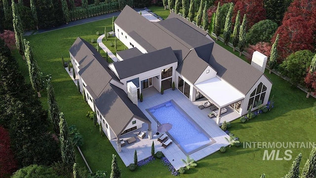 1976 W Oakhampton Dr, Eagle, ID 83616 - view from above of property with a pool area