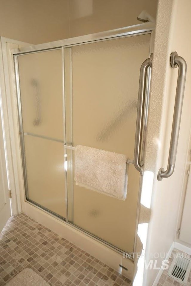 bathroom with tile patterned flooring