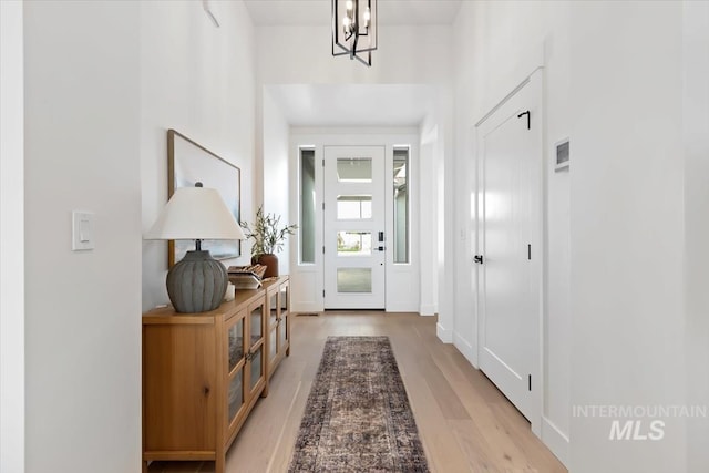 entryway featuring light wood-type flooring