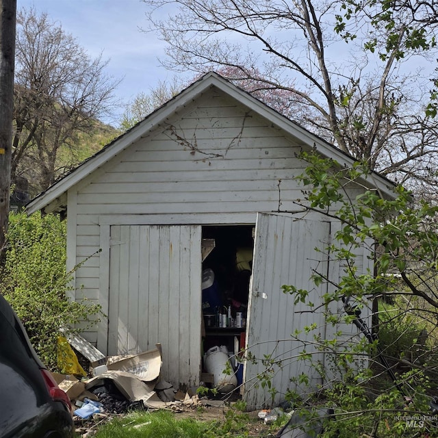 view of shed
