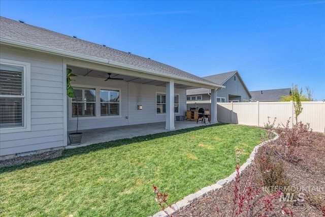 18272 N Wild Goose Ave, Nampa, ID 83687 - view of yard featuring ceiling fan and a patio