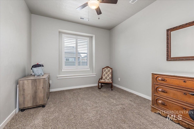 18272 N Wild Goose Ave, Nampa, ID 83687 - sitting room featuring ceiling fan, light colored carpet, and baseboards