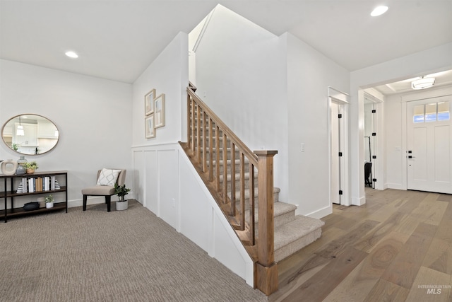 7766 W Daybreak Run Ct, Meridian, ID 83646 - foyer with stairway and recessed lighting