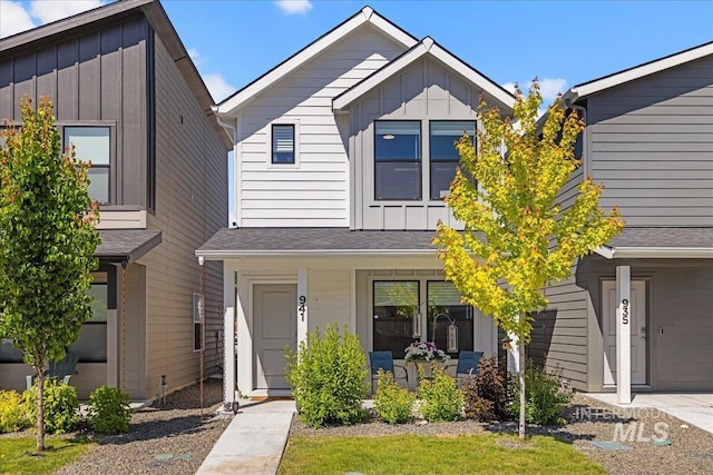 941 S Wavetrain Ave, Boise, ID 83709 - view of front of home featuring board and batten siding and covered porch