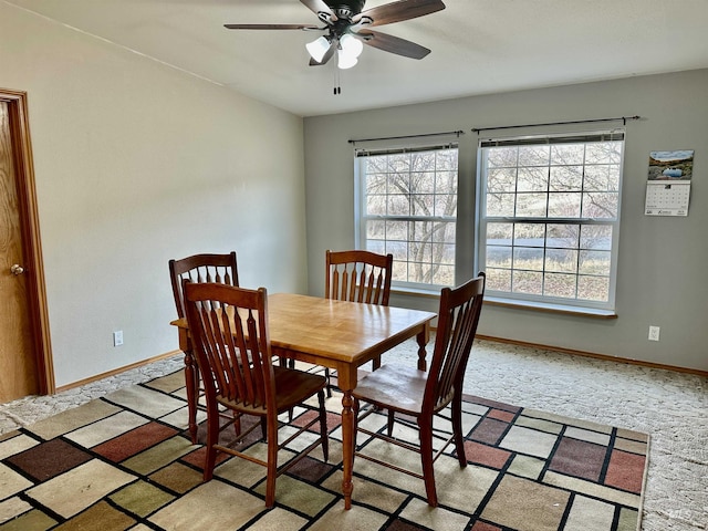 1089 Wallen Rd, Moscow, ID 83843 - dining space featuring ceiling fan and baseboards