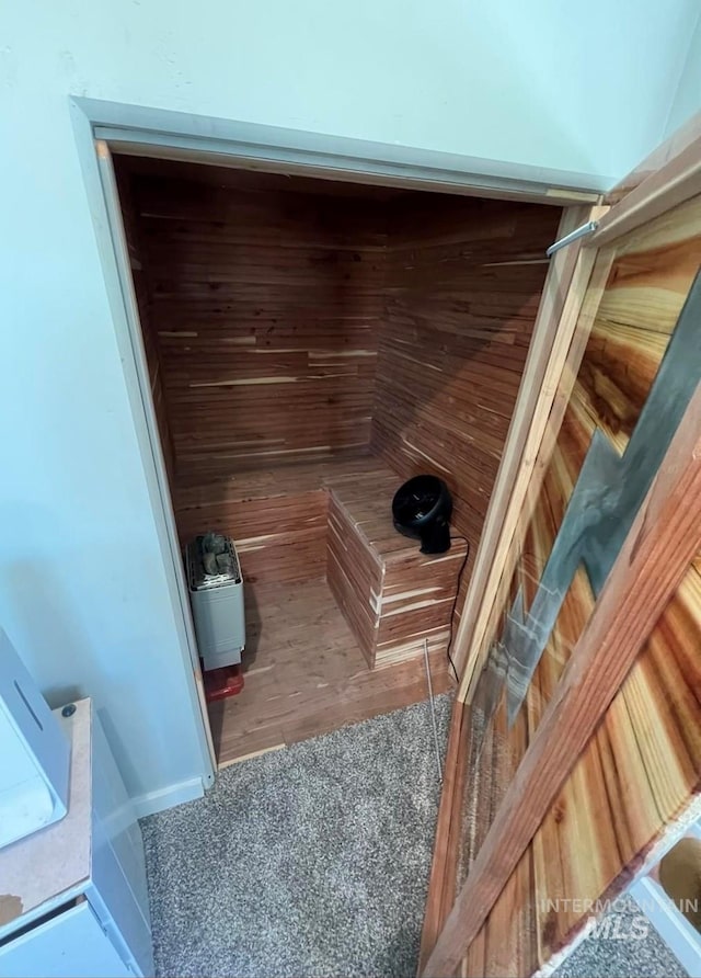 view of sauna