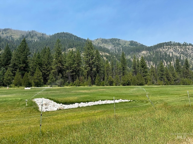 view of community with a mountain view