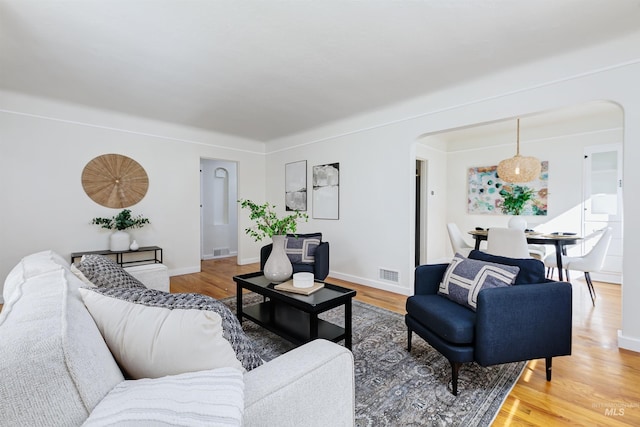 living room featuring hardwood / wood-style flooring