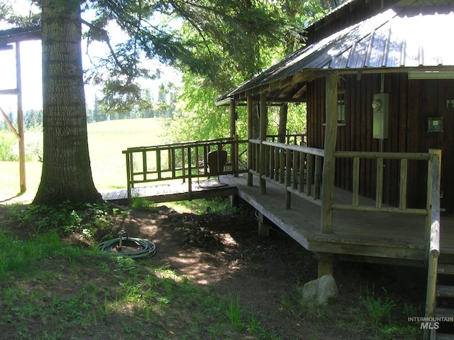 view of yard featuring a deck