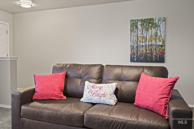 living room featuring carpet flooring