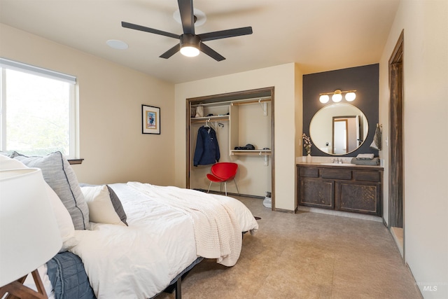 406 Margaret Way, Mccall, ID 83638 - bedroom featuring a closet, a sink, and ceiling fan