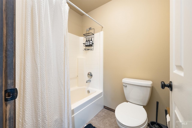 406 Margaret Way, Mccall, ID 83638 - full bath featuring shower / bath combo with shower curtain, toilet, and baseboards