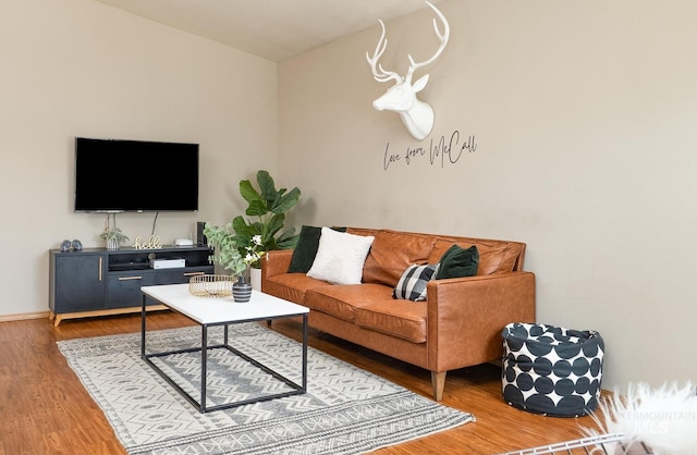 406 Margaret Way, Mccall, ID 83638 - living area with wood finished floors and baseboards