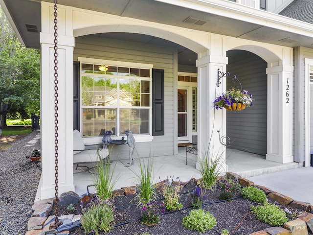 1262 N Forestdale Pl, Eagle, ID 83616 - doorway to property featuring covered porch