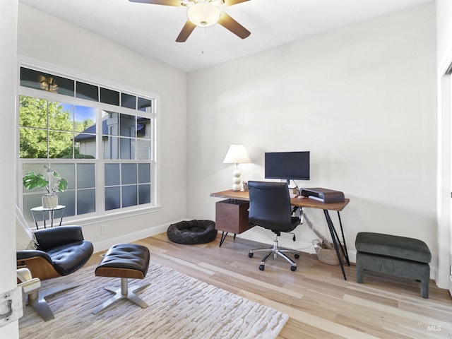1262 N Forestdale Pl, Eagle, ID 83616 - office space with wood finished floors and ceiling fan