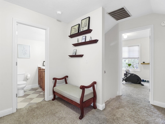 1262 N Forestdale Pl, Eagle, ID 83616 - hall featuring light carpet and lofted ceiling