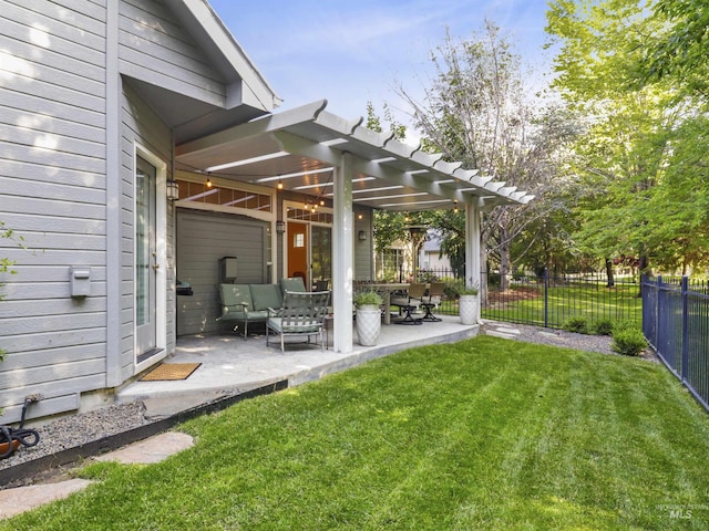 1262 N Forestdale Pl, Eagle, ID 83616 - view of yard with a patio, outdoor lounge area, and a pergola