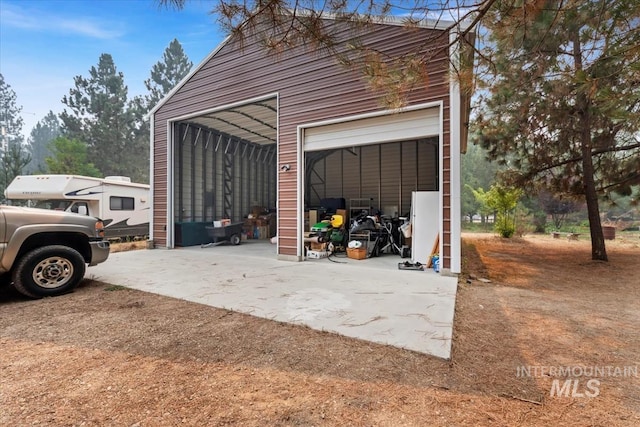 view of garage