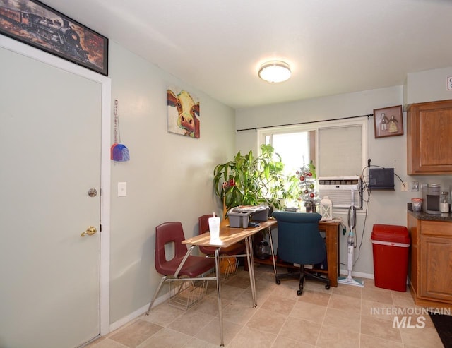 office featuring cooling unit and baseboards