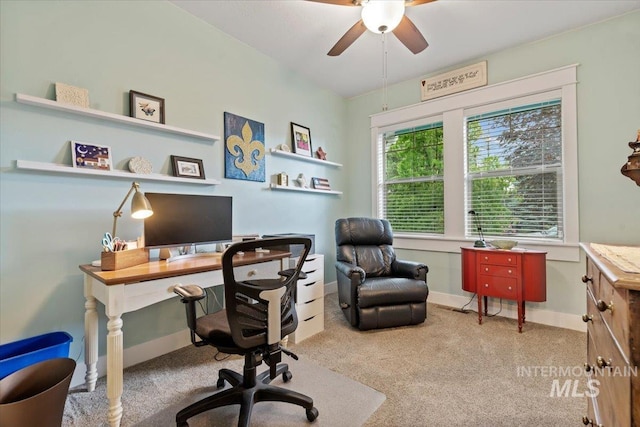 3931 N Park Crossing Ave, Meridian, ID 83646 - carpeted office space featuring a ceiling fan and baseboards
