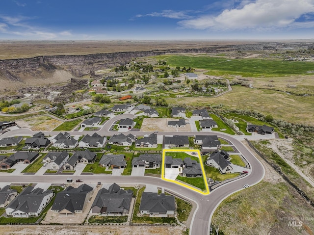 bird's eye view with a residential view