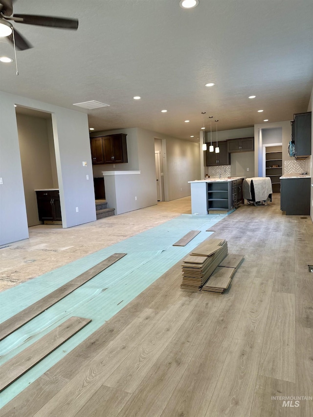 interior space featuring light hardwood / wood-style floors